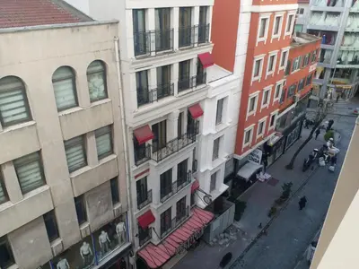 an overhead view of a city street with buildings at Hotel Inter Istanbul in Istanbul