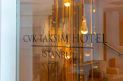 a glass window with the words cx takeimidated istanbul at CVK Taksim Hotel Istanbul in Istanbul