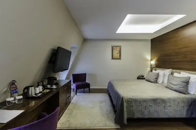 a hotel room with a bed and a television at Levni Hotel & SPA - Special Category in Istanbul
