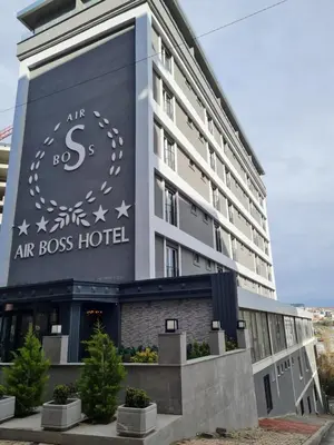 an apartment building with an art box hotel at Air Boss Istanbul Airport and Fair Hotel in Istanbul