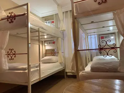 a couple of bunk beds in a room at Antique Hostel in Istanbul