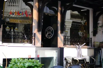 a bike parked in front of a building at Pearl Hotel İstanbul in Istanbul