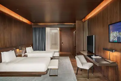 a hotel room with a bed and a television at Hyatt Centric Levent Istanbul in Istanbul