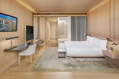 a hotel room with a bed and a desk at Hyatt Centric Levent Istanbul in Istanbul