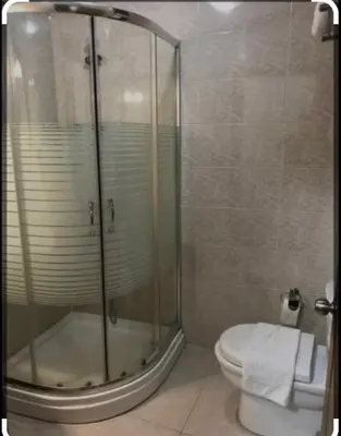 a bathroom with a shower and a toilet at Grand Dilara Hotel in Istanbul