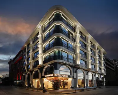 a large white building with a lot of windows at Golden Horn Bosphorus Hotel in Istanbul