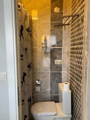 a bathroom with a toilet and a shower at Chez Bore in Istanbul