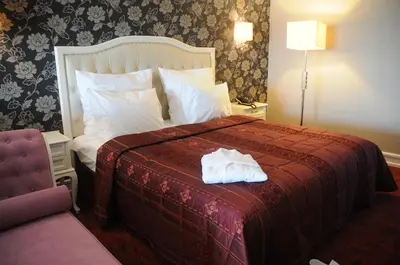 a hotel room with a bed and a chair at Paradise Island Hotel in Gebze