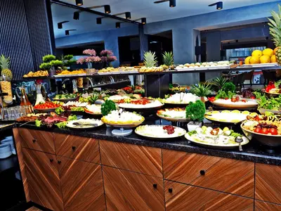 a buffet line with many plates of food at Best House Hotel OLD TOWN in Istanbul