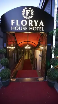 a hotel entrance with a sign that reads floreza house hotel at Florya House Hotel in Istanbul
