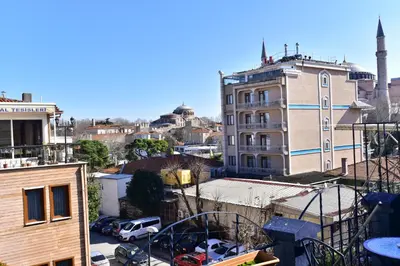 a view of a city with buildings at Kybele Hotel in Istanbul