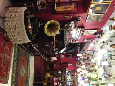 an overhead view of a shop with many items on the walls at Kybele Hotel in Istanbul