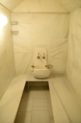 a bathroom with a bowl sink on a counter at Vatan Asur Hotel in Istanbul