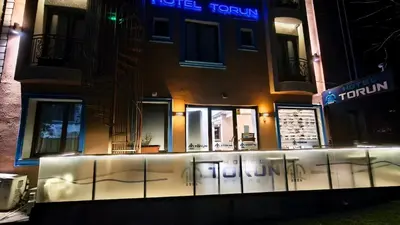 a store front of a building at night at Hotel Torun Istanbul Old City in Istanbul