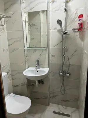 a bathroom with a toilet and a sink and a shower at Hotel Wiva in Istanbul