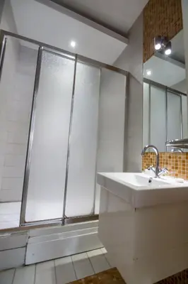a bathroom with a shower and a sink at Element Suites in Istanbul