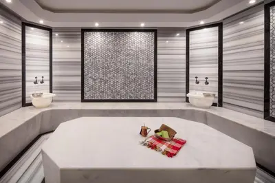a bathroom with two sinks and two toilets at The Westist Hotel & Spa - Special Category in Istanbul