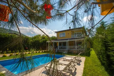 a house with a swimming pool in the yard at The Doctor's House in Sapanca