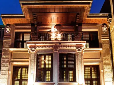 a large building with windows and a balcony at Celine Hotel - Ottoman Mansion in Istanbul