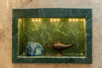 a painting of a vase on a shelf in a museum at Begonville 2 Mansion Oldcity in Istanbul