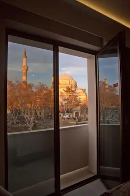a view of a city from a window at Victory Hotel & Spa Istanbul in Istanbul