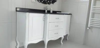 a white cabinet with a sink in a room at PALACE KIRKPINAR in Sakarya