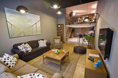 a living room with a couch and a table at Cityloft 36 in Istanbul