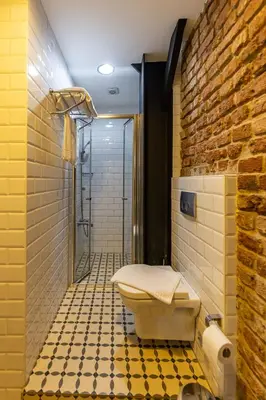 a bathroom with a shower and a toilet in it at Calanthe Residence in Istanbul