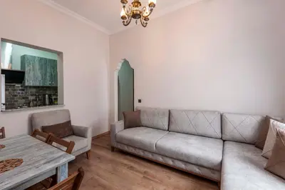 a living room with a couch and a table at Element Garden in Istanbul