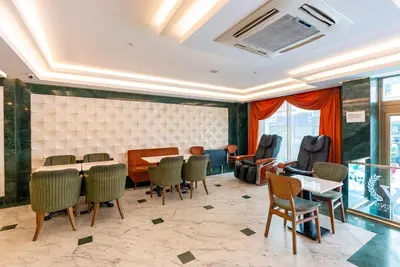 a conference room with tables and chairs at Valens Hotel Downtown in Istanbul