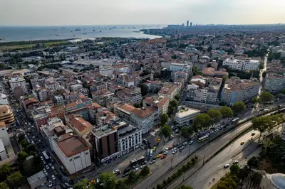 an aerial view of the city of sarajevo at Valens Hotel Downtown in Istanbul