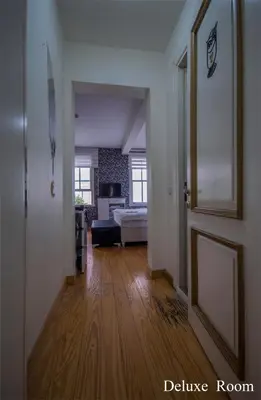 an open hallway with a living room and a door at PUHU OTEL in Istanbul