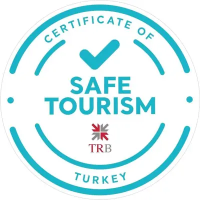 a logo for a safe tourism triagency at Maywood Hotel in Istanbul