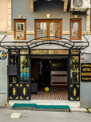 a store front of a store with a ball in the doorway at Maduro Hotel Istanbul in Istanbul