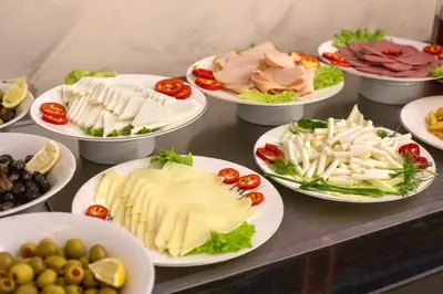 a bunch of plates of food on a table at Vizyon Hotel - Old City in Istanbul