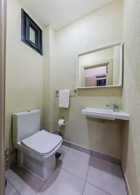 a bathroom with a toilet and a sink and a mirror at ROYAL TAKSIM SUITES in Istanbul