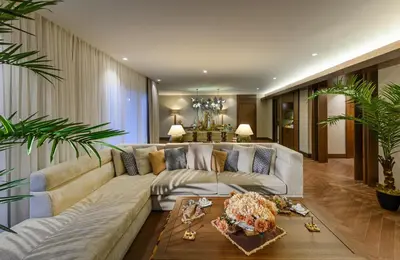 a living room with a couch and a table at Elite World Grand Sapanca in Sapanca