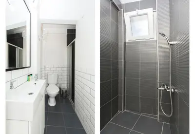 a bathroom with a shower and a toilet at Antique Boutique in Istanbul