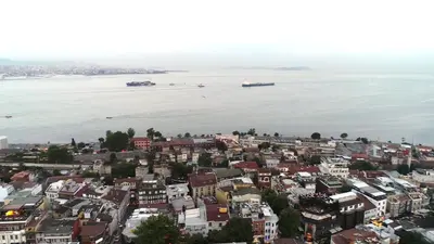an aerial view of a city and the water at Eastanbul Suites in Istanbul