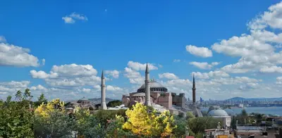 a view of a mosque with a blue sky and clouds at Nomade Old City Hotel in Istanbul