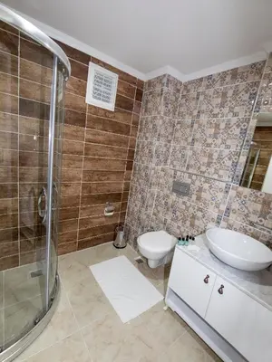 a bathroom with a shower and a toilet at Vander Valk İstanbul Hotel in Istanbul