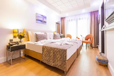 a bedroom with a large bed in a room at Antusa Design Hotel & Spa in Istanbul