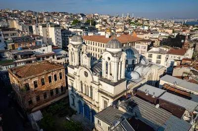 an aerial view of an old building in a city at PALMERA OLD CITY in Istanbul