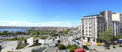 a view of a city with a street and buildings at Daru Sultan Hotels Galata in Istanbul