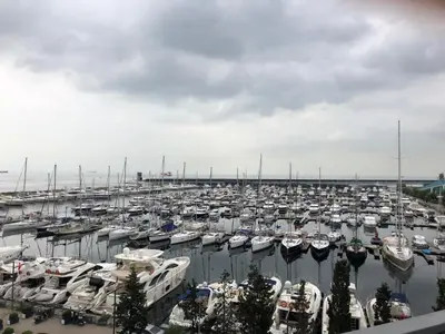 a bunch of boats docked in a harbor at Ataköy Marina Park Hotel Residence in Istanbul