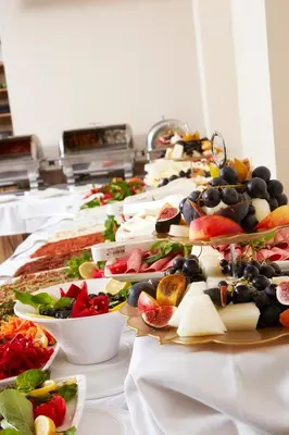 a buffet line with many different types of food at Almadina Hotel Istanbul in Istanbul