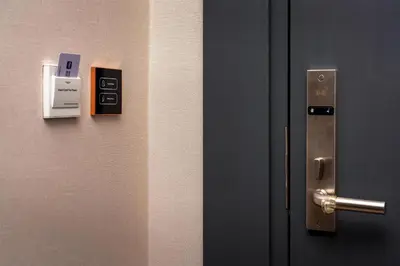 a door with a card sticking out of it at Best Western Premier Hidden Hills Hotel in Istanbul