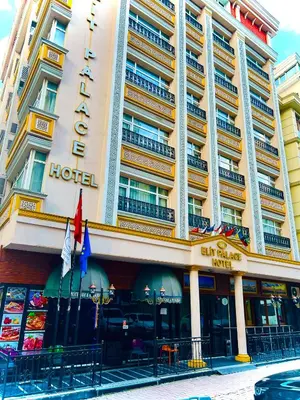 a hotel on a street in front of a building at Elit Palace Hotel in Istanbul