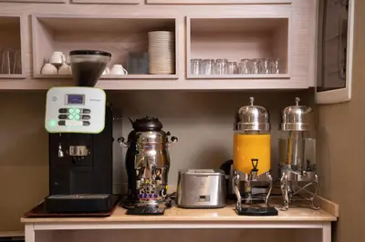 a kitchen counter with a coffee maker and a blender at Catch Sultanahmet-Special Class in Istanbul