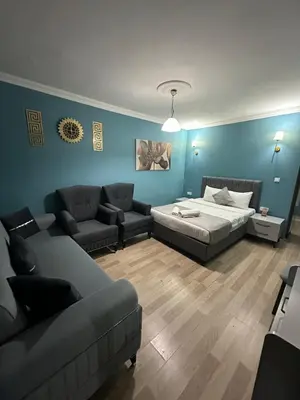 a living room with a bed and a couch at Ada Apart Hotel in Istanbul